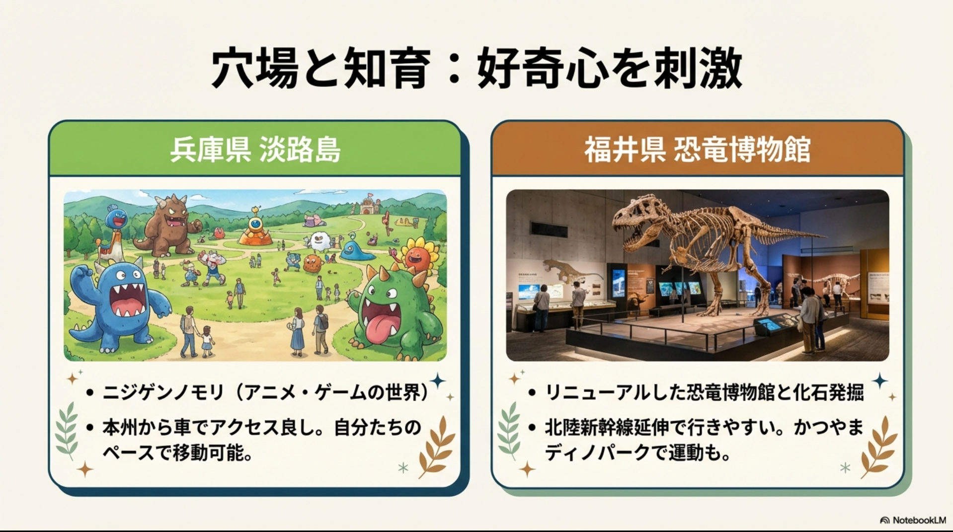 穴場の旅行先や知育にもなる旅行先の画像